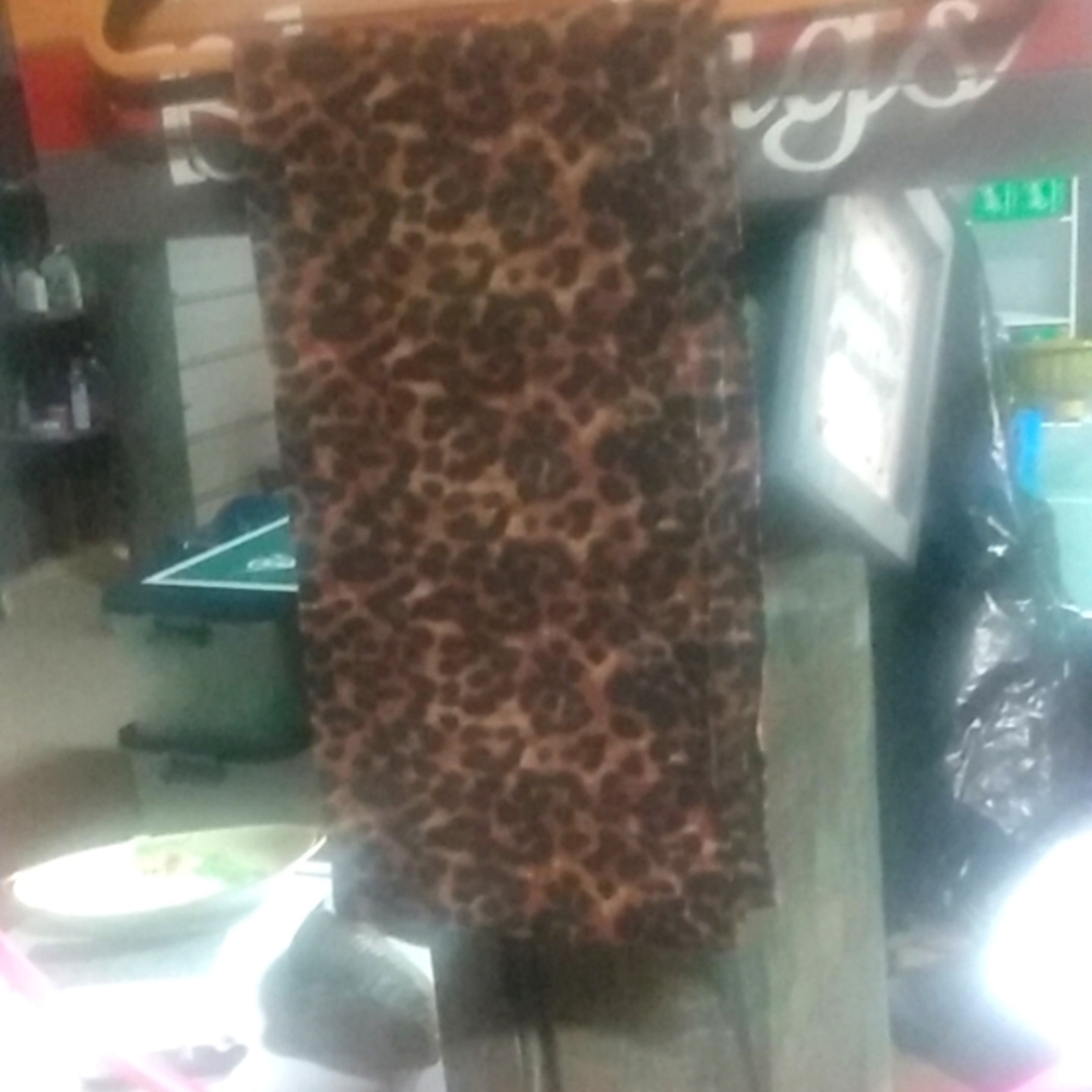Warm, soft, leopard print scarf